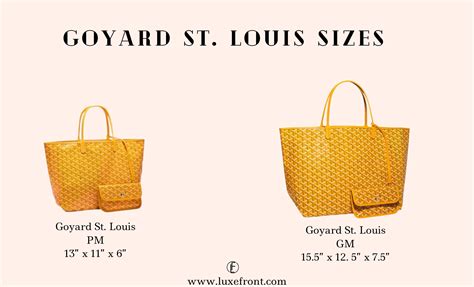 goyard st louis pm measurements|Goyard size pm or gm.